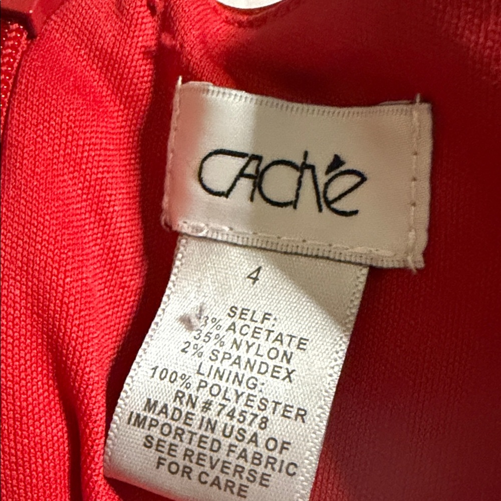 Cache Strapless Red Ruched Sheath Dress - Picture 12 of 13